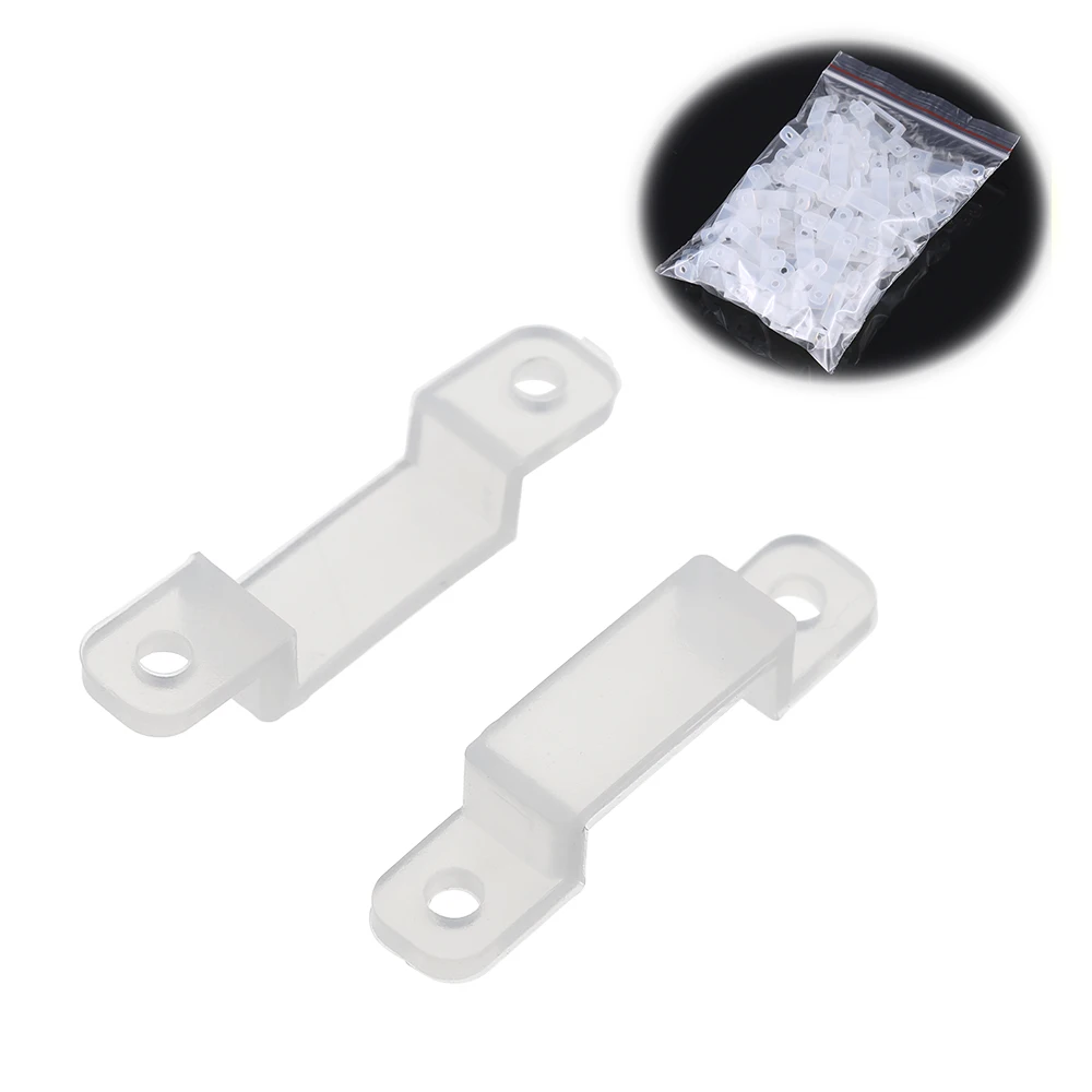 

50/100 pcs Strip Light Clips Translucent Fastener Clips Flexible Mounting Fixer for Fixing LED Strip Lights 5050 5730 3528 2835