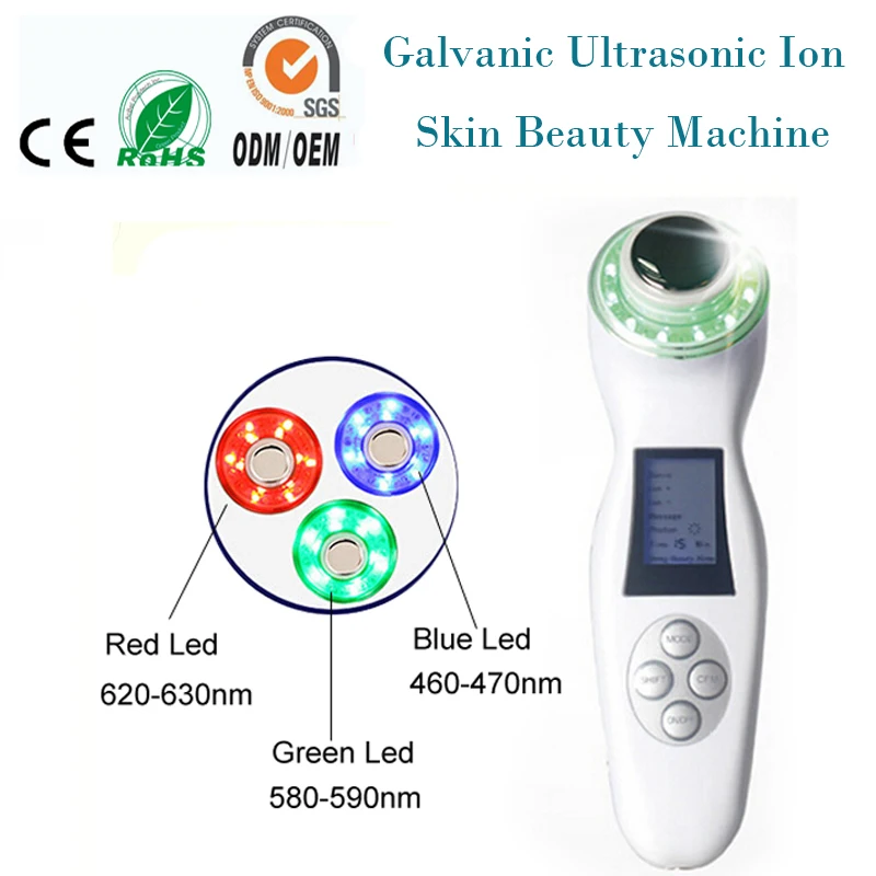 Home Spa Beauty Salon 3mhz Ultrasonic Galvanic Ion Pores Makeup Cleanser IPL Photon Skin Rejuvenation Facial Firming Machine