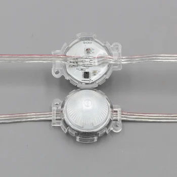 

40mm diameter;IP68;24V;UCS1903;addressable led smart module;1.44W;RGB full color; convex clear net type cover