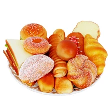 ילדים מטבח צעצוע סופגניות סימולציה מודל לחם מלאכותי מזויף לחם קישוטי עוגת מאפיית קרפט מעורבים רטוב טוסט(China)