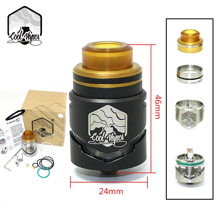 

Original Cool Vapor Cavalry Style 24mm RDTA Rebuildable Dripping Tank Atomizer For BF Squonk Mod
