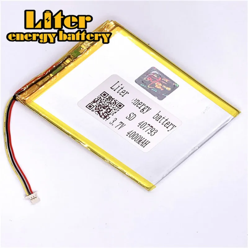 Вилка 1 0-3 P 3 7 V 407793 4000mah планшетный ПК батарея литий-полимерная литий-ионная