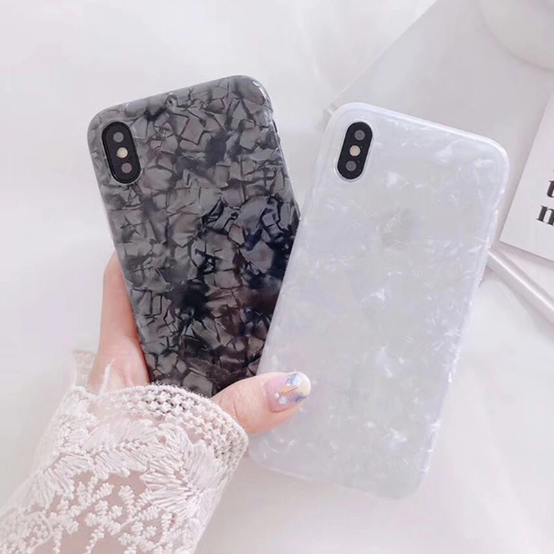 

Luxury Conch Shell Phone Case For iphone 6 6S Case For Apple iphone X 6 7 8 Plus Back Cover Luxury Lovely Soft IMD Cases Funda