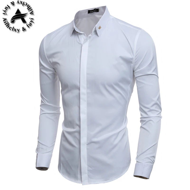 フォーマルシャツ用男性カミーサソーシャルmasculinaメンズドレスシャツロングスリーブブルー白シャツ黒ボタン男オフィスシャツ Formal Shirts For Men Dress Shirtformal Shirt Aliexpress