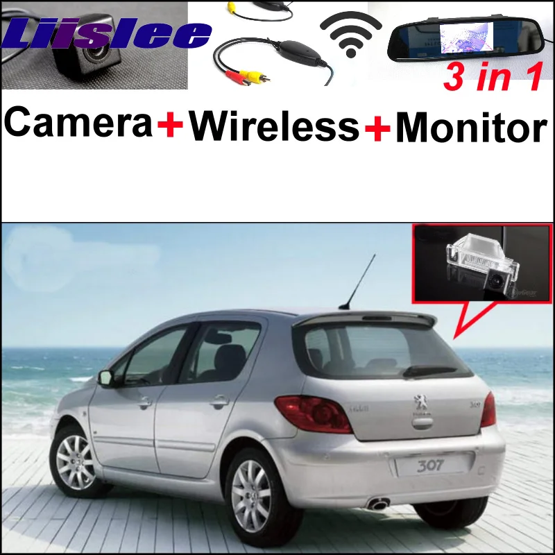 

3 in1 Special Rear View Camera + Wireless Receiver + Mirror Monitor DIY Parking System For Peugeot 307 Hatchback 307cc 2001~2014
