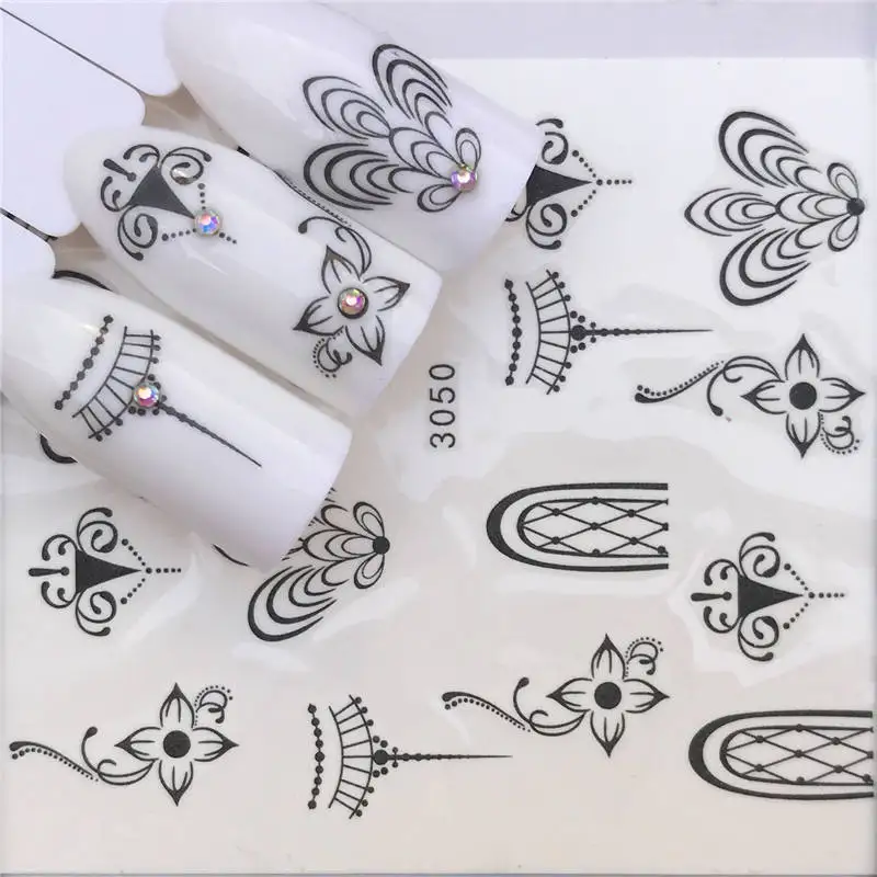 30 стилей летние бабочки и цветы летние изображения наклейки для ногтей искусство Красочные Полный обертывания наклейка на ногти водная Типсы - Цвет: YZW-3050