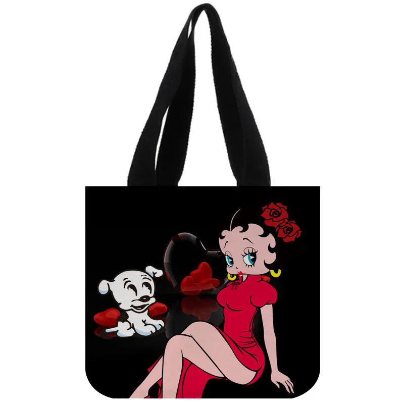 Сумка-тоут из хлопка и холста на заказ Betty Boop Shopping Складная многоразовая сумка с собственным логотипом оптом - Цвет: 8