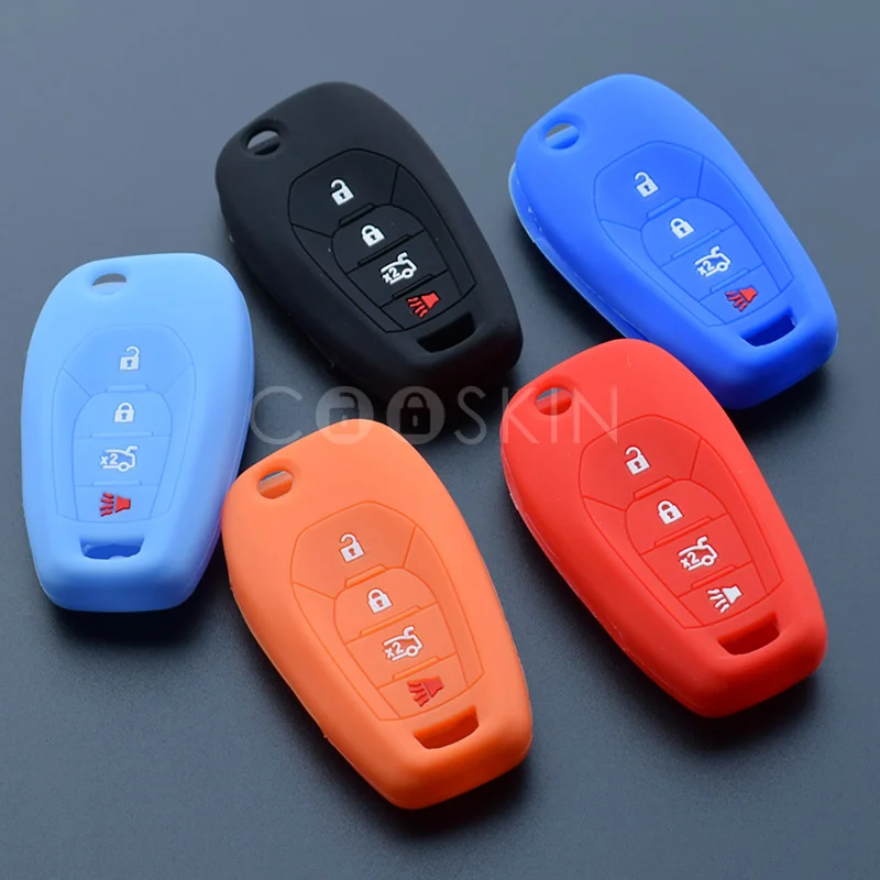 

Silicone key fob cover case shell protect skin For Chevrolet Chevy Cruze 2017 2018 Malibu Aveo Captiva Spark Sonic flip keyless