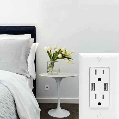 Розетка с зарядным устройством USB 4 2 А двойная дуплексная розетка 15 Amp настенной