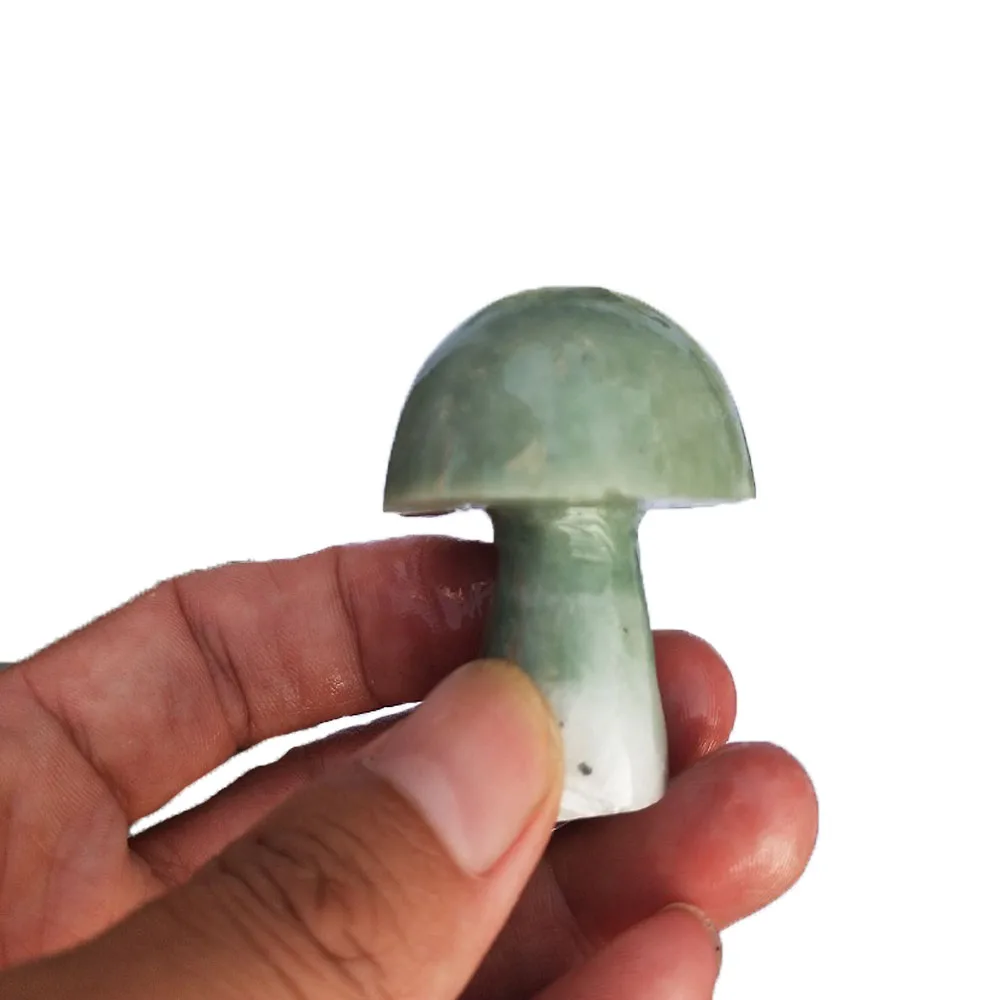 1pcs Natural Green Agate Citrine Mushroom Shape Reiki Crystal Stone An ornament for a home or garden | Дом и сад