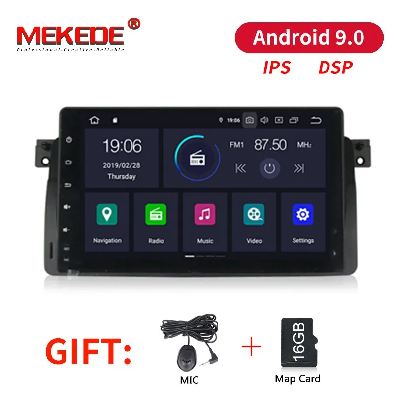 MEKEDE Android 9 0 ips DSP 1DIN Автомобильный DVD плеер для BMW E46 3 серии 318 320 325 M3 Rover 75 MG ZT BT GPS