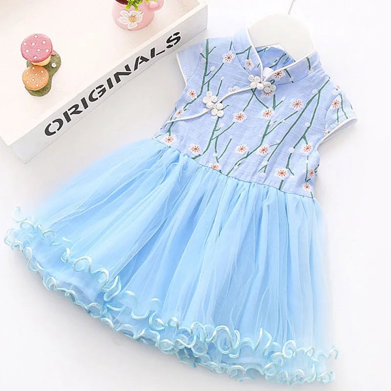Keelorn/платье для девочек; платье принцессы с цветочным рисунком на пуговицах; одежда для малышей с короткими рукавами; вечерние платья для девочек; Детские платья для девочек
