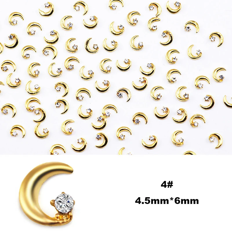 10 шт. 20 видов стилей новый Красота Nail Art Rhinestone металла Звезда Луна украшения для