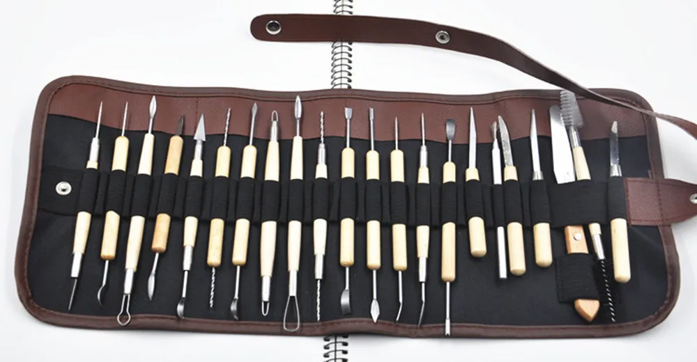 

22pcs Silicone Rubber Shaper Pottery Clay Sculpture Carving Fimo Modeling Tool Set