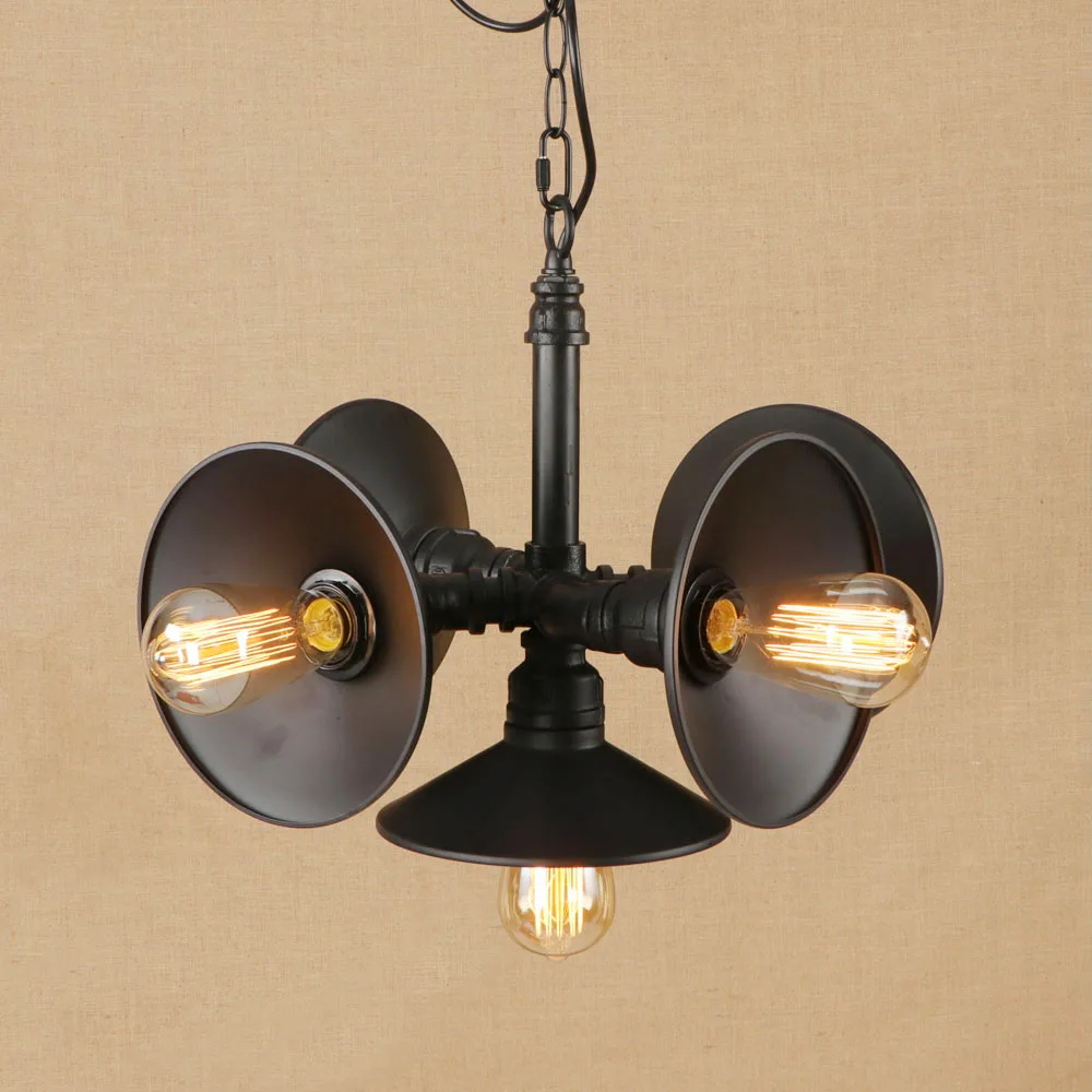 Промышленные арт-деко Утюг окрашены подвесной светильник светодио дный E27 5 фары с 2 цвета винтаж подвесной светильник для красоты спальни Ресторан