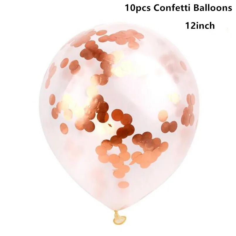 10 unids piezas globo de látex de oro rosa Globos de confeti de oro champán decoración de fiesta de boda Globos de fiesta de cumpleaños decoración Globos