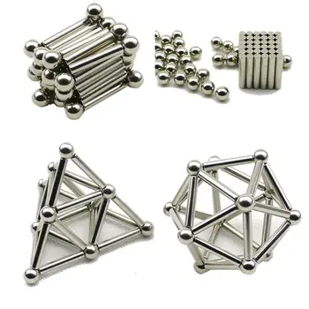 

36PCS Magnetic Sticks & 27PCS Steel Balls Toy Innovative Buckyballs Metal Sticks Magnetic Constructor Toys for Building Models