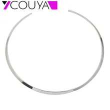 Women's Collar Choker Necklace Silver Color Punk Style Max Big Circle Metal Necklaces for Women Neck Wide Collar Necklace