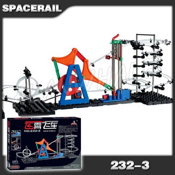

810cm Rail Marble Run Gear Drive Maze Race Roller Coaster Electric Elevator Model Building Kit STEM Toys Rolling ball Sculpture
