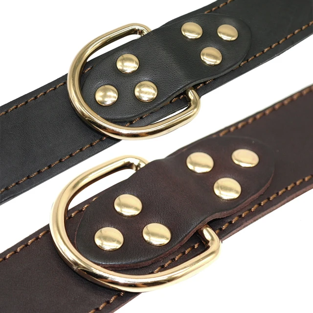 Collier chien en cuir véritable pour chien, robuste pour l'entraînement des animaux domestique – Image 5