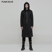 PUNK RAVE Mens Jacket and Coat Knitted Fabric Hooded Gothic Steampunk Rock Jackets Steage Performance Personality Costume