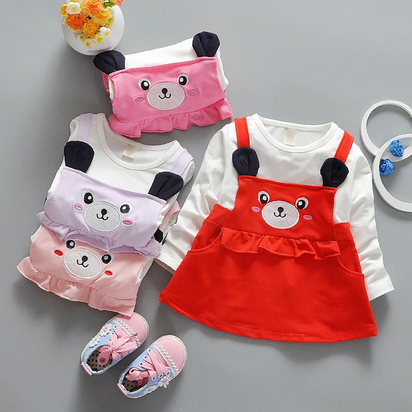 

Spring Autumn Long Sleeve Dress For Girl Baby Girl Princess Dress Kid Party Clothing Baby Solid Dress Children's Sweatshirts