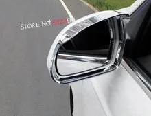 2pcs ABS Bright Chrome Car Side Door Wing Rear View Mirror Rain Eyebrow Frame Cover Trim For Audi Q3 8U 2016 2017 Car-Styling