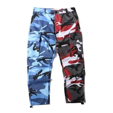 Модный комплект одежды камуфляжного цвета Брюки-карго для мужчин; повседневная одежда в стиле пэчворк; в стиле хип для уличных танцев, Штаны прилив, хлопок, мужские штаны для бега