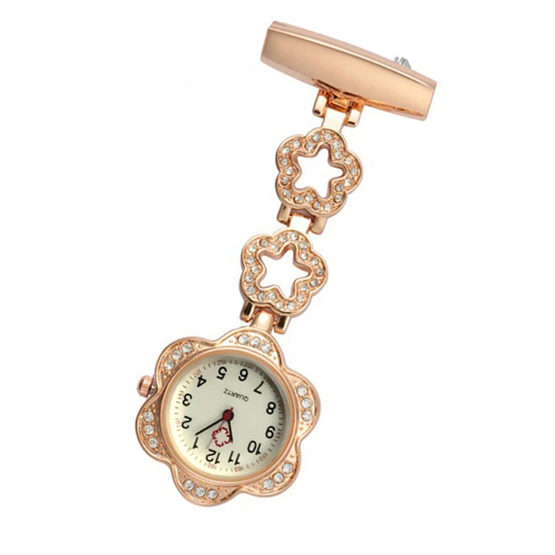 Pocket Watch Fashion Women Pocket Watch Clip-on Heart/Five-pointed Star Pendant Hang Quartz Clock Medical Doctor Nurse Watches