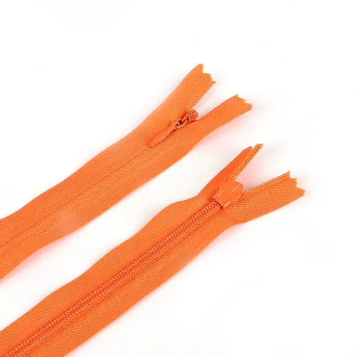 10 шт 3#2,3 см в ширину, 28 см 35 см 40 см 50 см 55 60 см в длину невидимых застежек-молний несколько цвета "сделай сам", нейлон катушки молнии для пошива одежды - Цвет: Orange