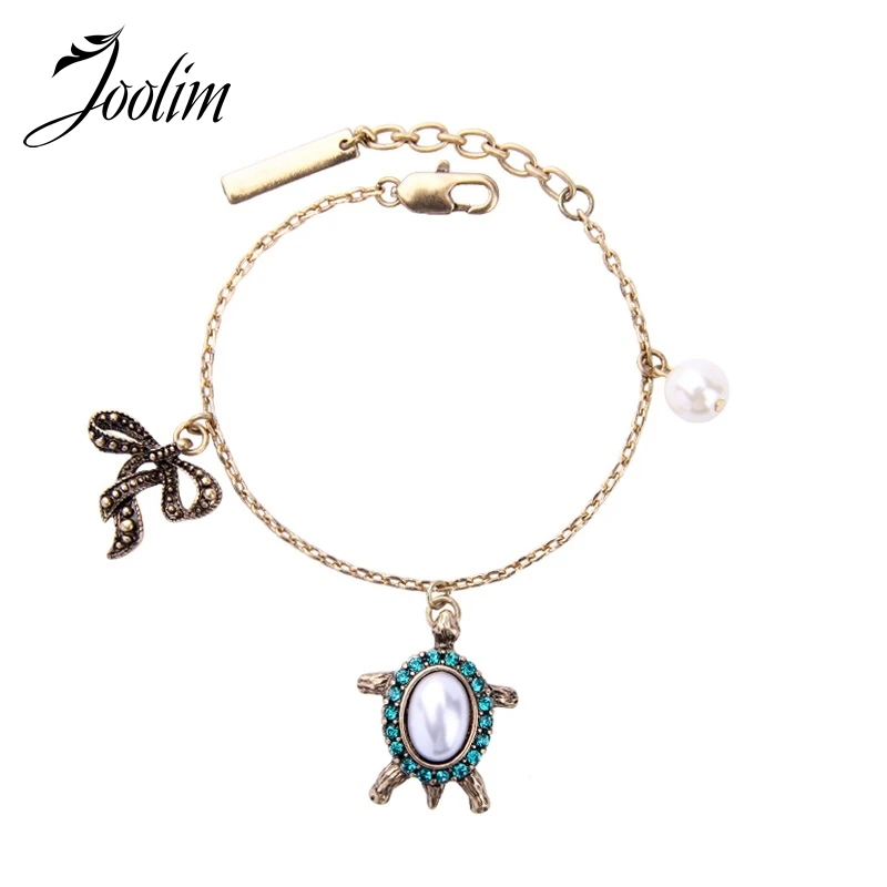 

JOOLIM Vintage Charm Bracelet Cute Simulated Pearl Turtle Bracelet Knot Bracelet Fashion Jewelry Wholesale Free shipping