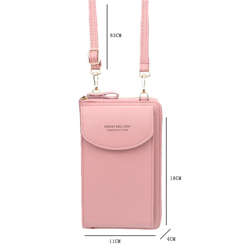 Женский кошелек, сплошной цвет, маленькая Диагональная Сумка, Многофункциональный длинный клатч для мобильного телефона, женский кошелек