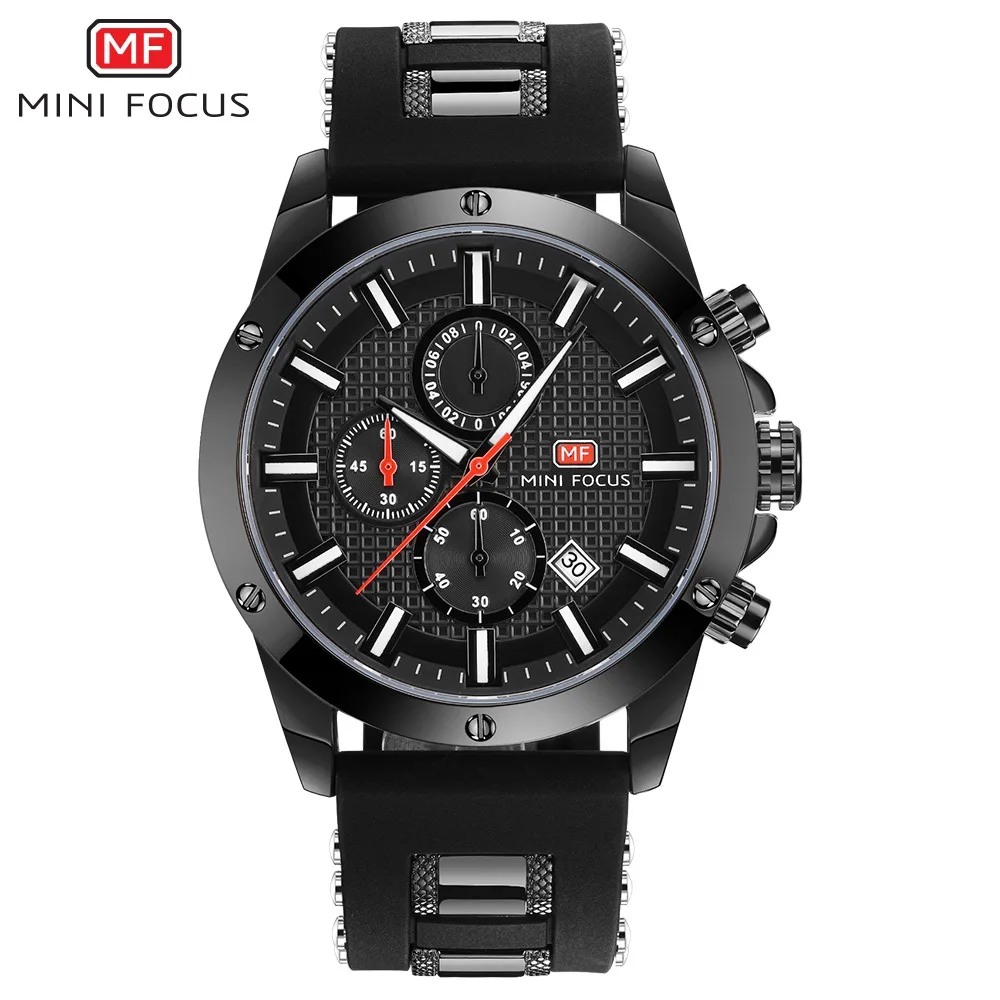 

MINIFOCUS Silicone Military Waterproof 2019 Men's Fashion Sport Watches Men Quartz Watch Analog Date Clock Man Relogio Masculino