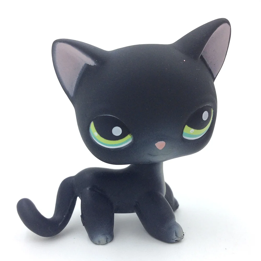 

PS 994 Yellow Eyes Black Shorthair Cat Pet Shop Pink Ear Siamese Kitty US Animal Cute Toy Kids Birthday Toys