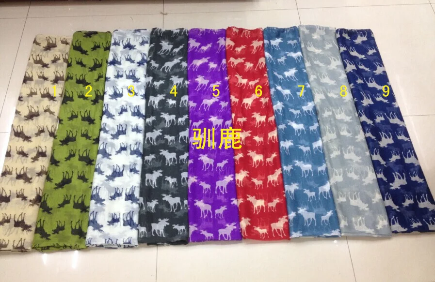 

Free shipping New Design fashion animal moose print scarf Hot sale winter elk scarf big size voile scarf