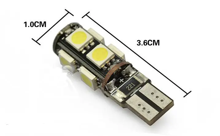 Free shippingg 10pcs T10 9 SMD Canbus White Color ...