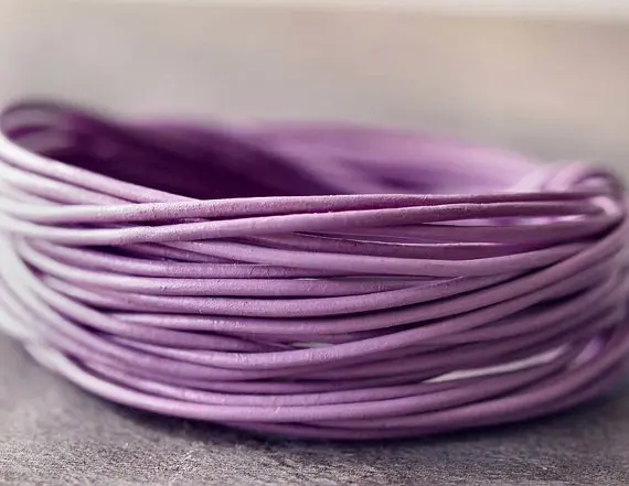 Доставка ювелирных изделий DIY 5 метров 2 мм сиреневый воловья кожа круглый кожаный