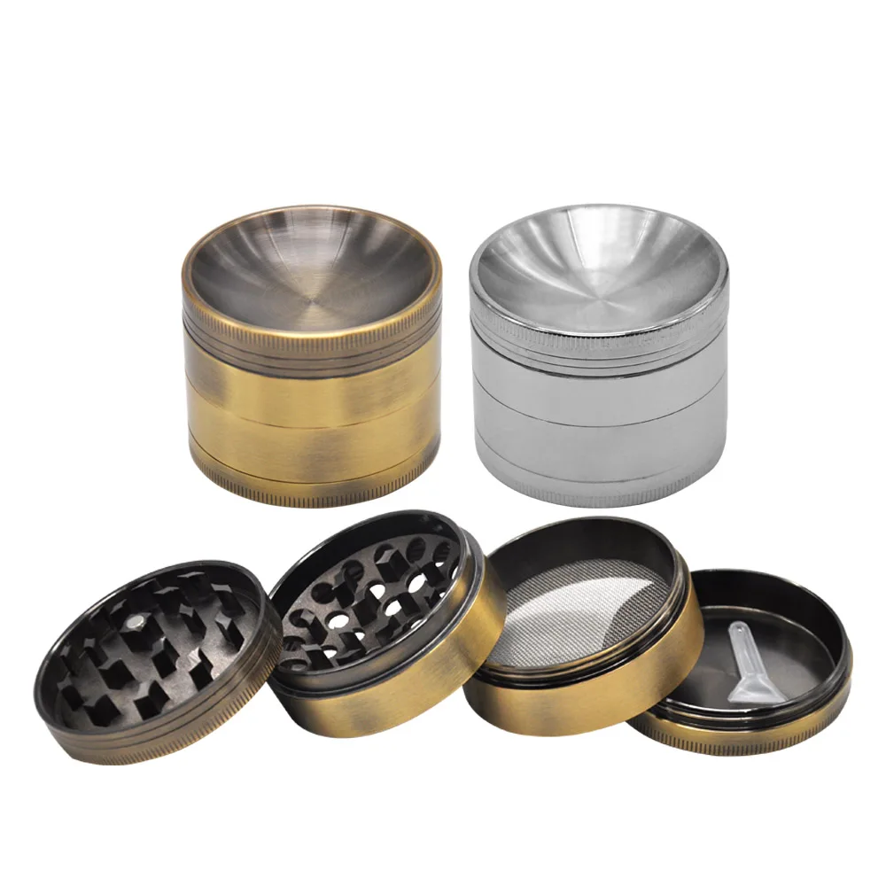 

HORNET Multi Functional Concave Herb Grinder 4 Parts 55MM With Diamond Teeth Zinc Alloy CNC Metal Spice Grinder Chromium Crusher