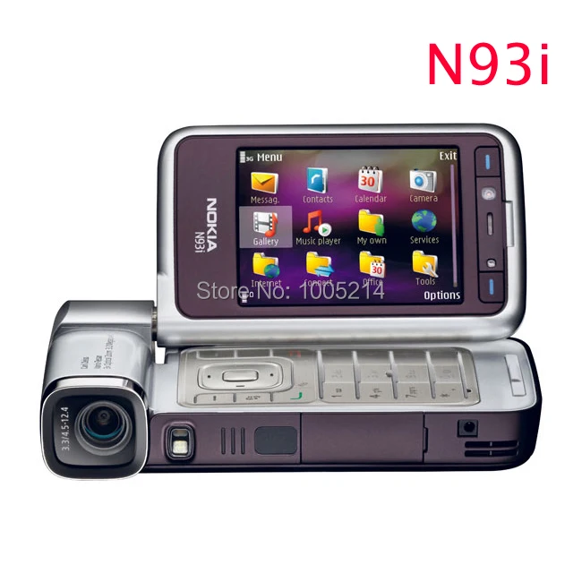 Refurbished N93i Original Unlocked Nokia N93i cell phone WIFI 3G refurbished phones Russian keyboard support Free