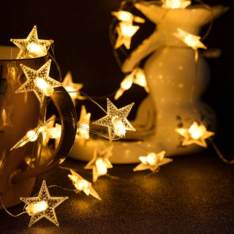 

Star Light String 2m 20led Copper Wire warm white LED Holiday lighting Fairy Garland For Christmas Tree Wedding Party Decoration