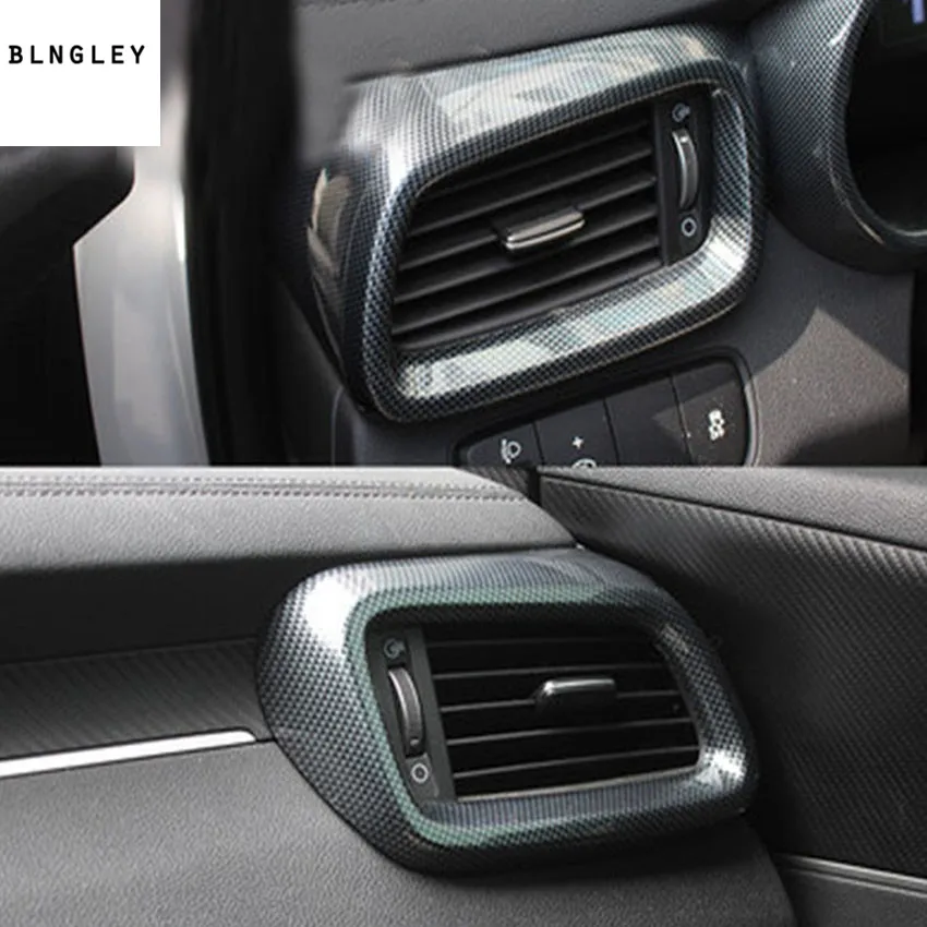 

2pcs/lot ABS Carbon fiber grain front both sides air conditioning outlet decoration cover for 2015-2018 KIA Sorento