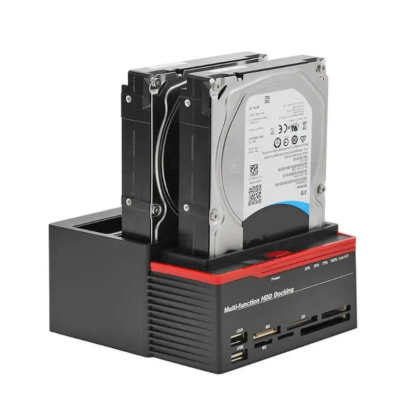 

VAKIND 2.5/3.5inch USB 3.0 to 2 SATA Ports 1 IDE Port External HDD Hard Drive Docking Station Card Reader USB3.0 Hub