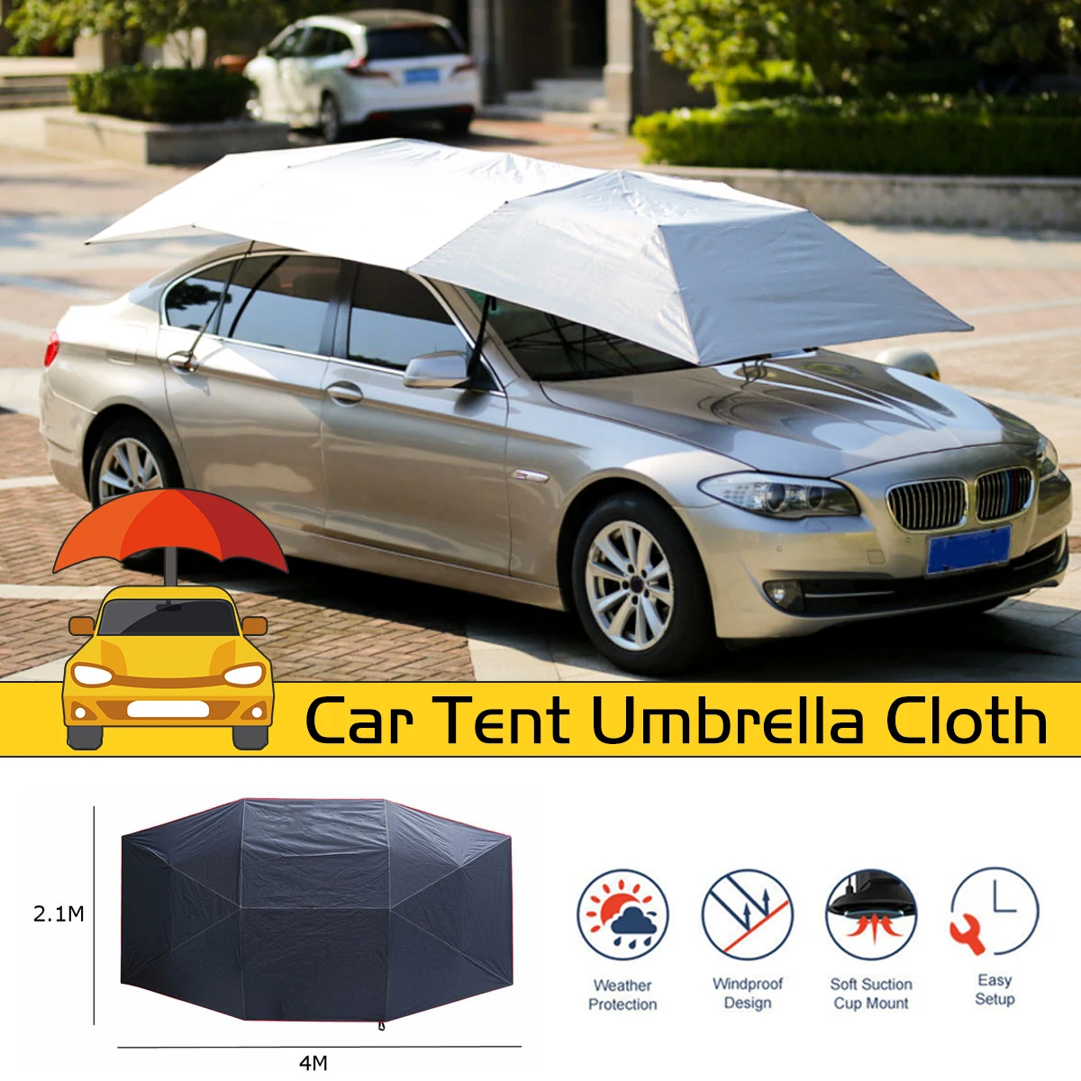 

Car Umbrella Sun Shade Full Automatic Outdoor Car Vehicle Tent Umbrella Sunshade Roof Cover Waterproof Anti UV Cloth Replaceable