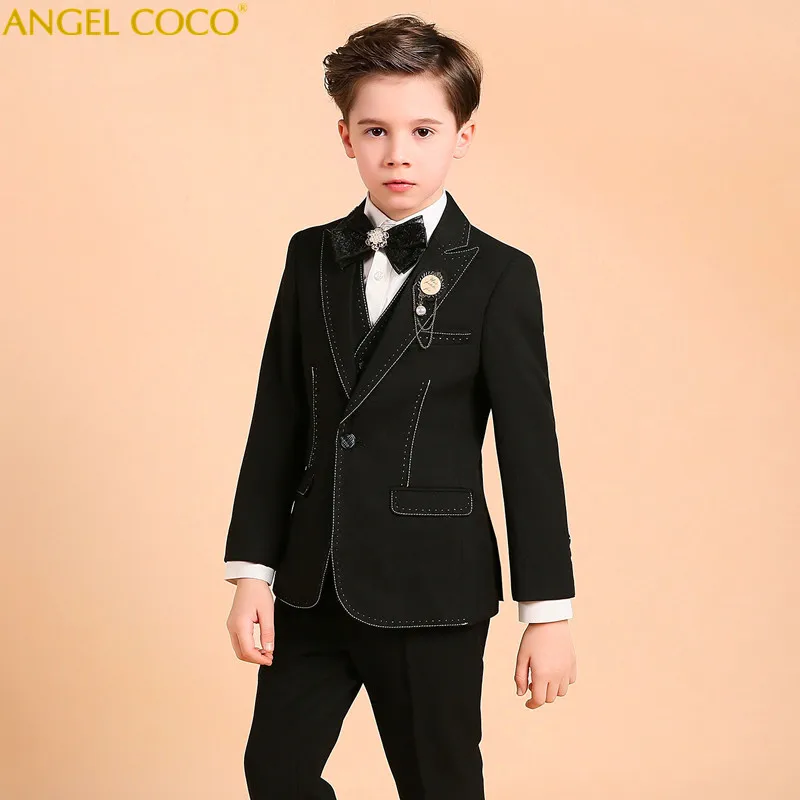 

Kids School Suit Boys Formal Wedding Blazer Boys Prom Suits Performance Suit Party Tux Vest Coat Costume Garcon Terno Infantil