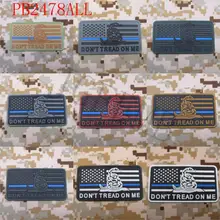 The Thin Blue Line DON’T TREAD ON ME America flag Military Tactical Morale 3D PVC patch Snake St2