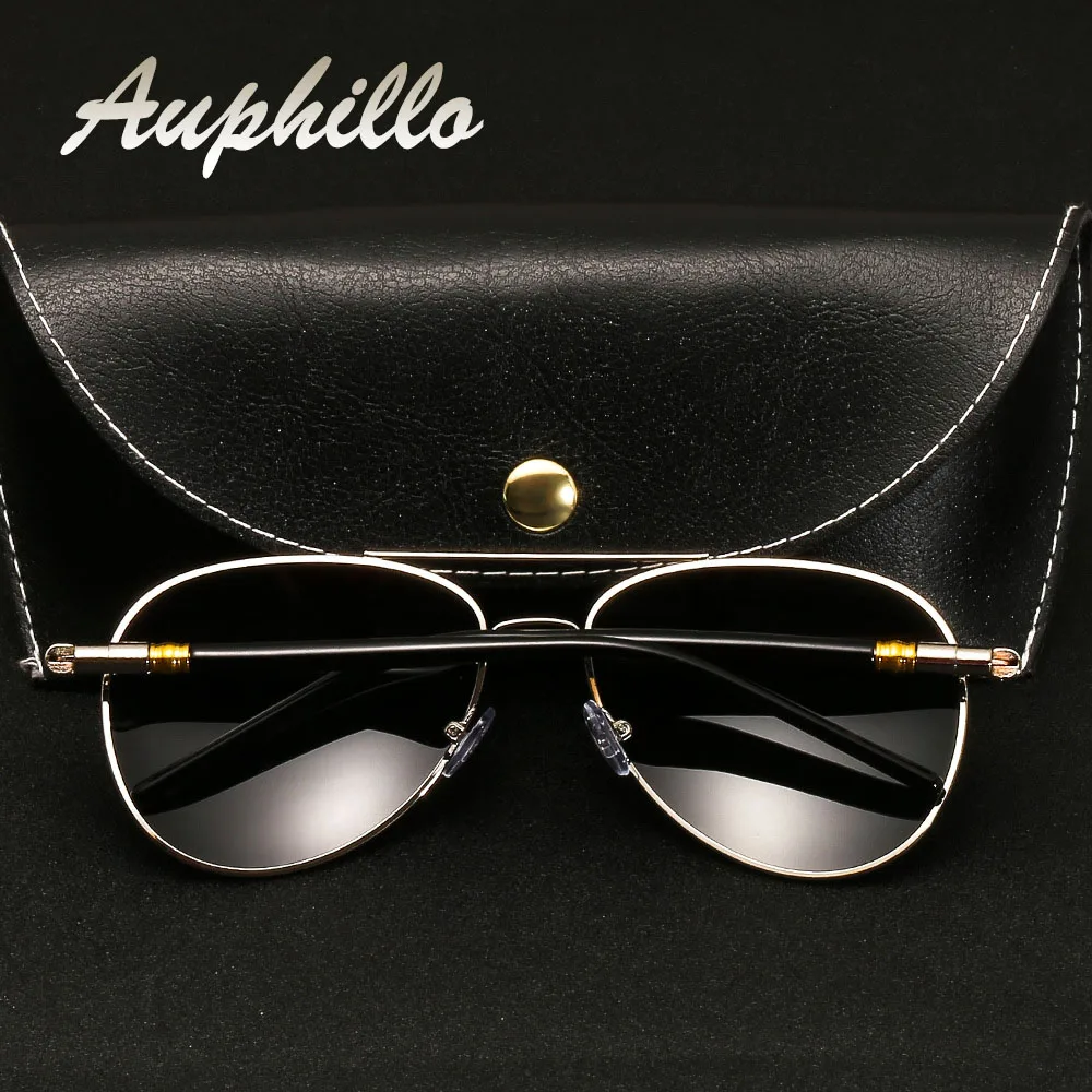 AUPHILLO Photochromic Sunglasses Classic Brand Designer Aviation Pilot Sunglasses Men Polarized Driver's Driving Glasses UV400