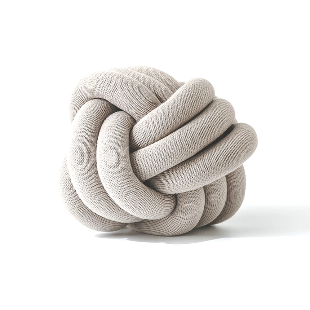 INS/декоративные подушки в скандинавском стиле, инновационная подушка ручной работы с узлом, индивидуальная Подушка с шариком для домашнего автомобиля, диаметр 30 см - Цвет: Camel gray