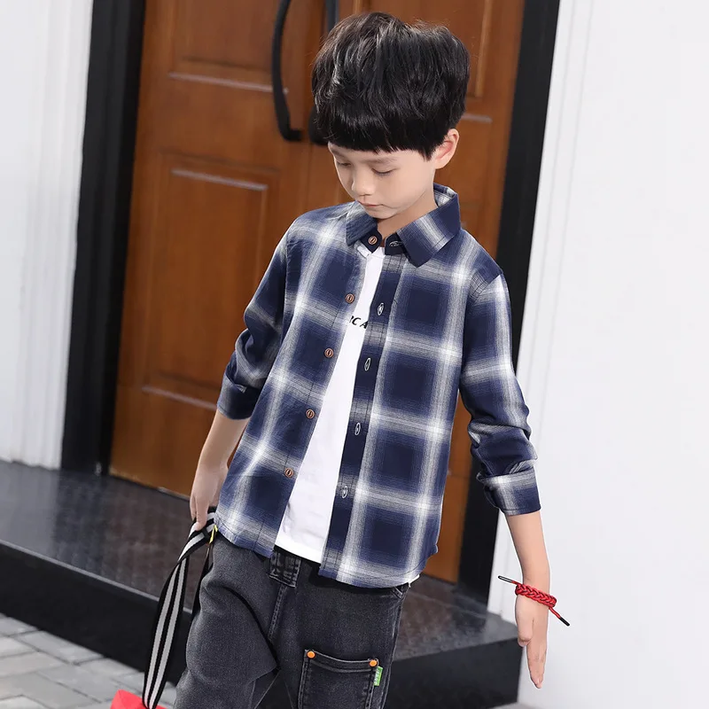 

Boys Shirts 5 6 7 8 9 10 11 12 13 Years Boys Blouse Plaid Long Sleeve Toddler Boy Clothing Kids Clothes Teenage Top 8 9 10 11 12