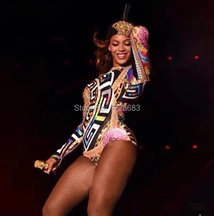 New Hot Sale Lady Women Sexy Beyonce Dance Costume Singer Female Jumpsuit Beyonce Clothes / Leotard