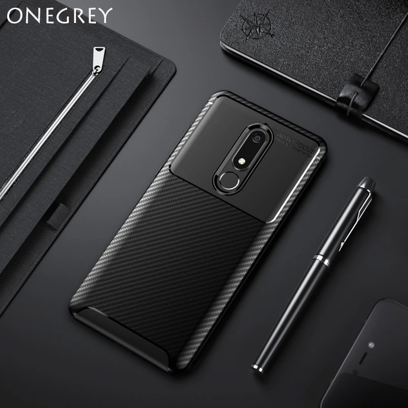 Мягкий силиконовый чехол из углеродного волокна для Nokia X6 X5 2 1 3 5 6 Plus 2018 роскошный